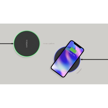 Беспроводное зарядное устройство Rombica  «NEO Core Quick» c быстрой зарядкой, черный (с лого) (Р)