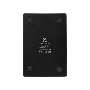 Беспроводная зарядка-подставка с подсветкой "Glow box", черный (Р)