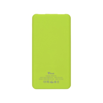 Портативное зарядное устройство «Reserve» с USB Type-C, 5000 mAh, зеленое яблоко