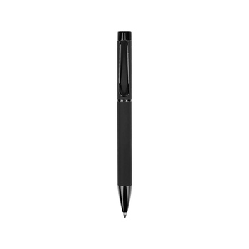 Металлическая шариковая ручка "Black Lama", софт-тач, черный