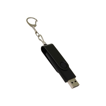 USB-флешка на 8 Гб 2 в 1 поворотный механизм, c дополнительным разъемом Type-C с одноцветным металлическим клипом, черный
