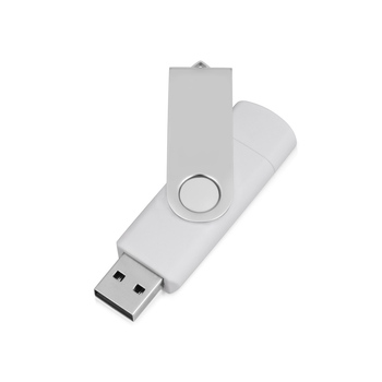 USB/micro USB-флешка 2.0 на 16 Гб «Квебек OTG», белый