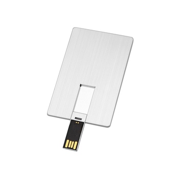 Флеш-карта USB 2.0 64 Gb в виде металлической карты "Card Metal", серебристый