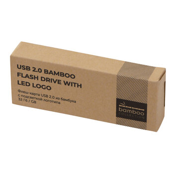 USB 2.0- флешка на 32 Гб c подсветкой логотипа «Bamboo LED»