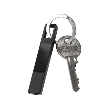 USB 2.0- флешка на 32 Гб c подсветкой логотипа «Hook LED», темно-серый, синяя подсветка