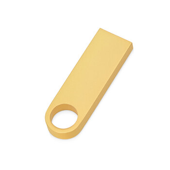 USB 2.0-флешка на 16 Гб с мини чипом и круглым отверстием, золотистыйй