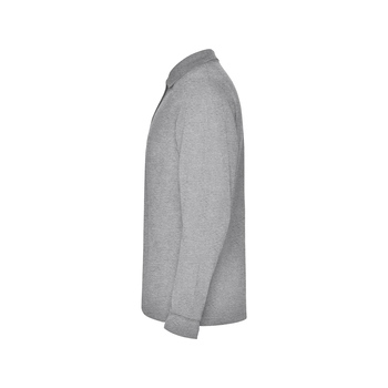 Рубашка поло "Estrella" мужская с длинным рукавом, серый меланж