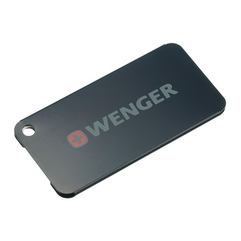 Бирка для багажа WENGER, черная, алюминий, 8 x 0,3 x 4 см