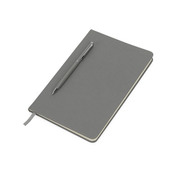 Блокнот А5 "Magnet" 14,3*21 с магнитным держателем для ручки, серый