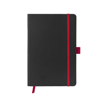 Блокнот "ColorNote Black", твердая обложка A5, 80 листов, черный с красным