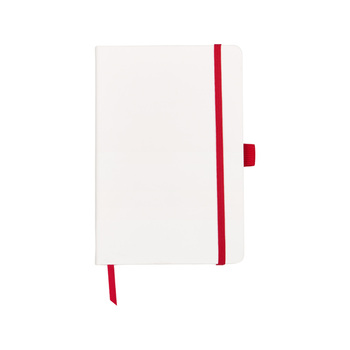 Блокнот "ColorNote White", твердая обложка A5, 80 листов, белый с красным