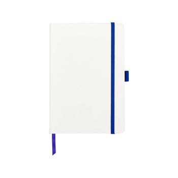 Блокнот "ColorNote White", твердая обложка A5, 80 листов, белый с синим