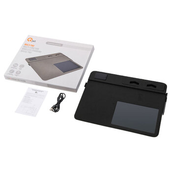 Многофункциональный коврик для мыши «Multi Pad» с беспроводной зарядкой и LCD экраном, 10 Вт, черный
