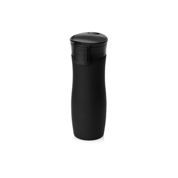 Вакуумная термокружка с кнопкой Streamline, Waterline, soft-touch, тубус, черный