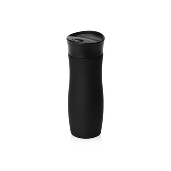 Вакуумная термокружка с кнопкой Streamline, Waterline, soft-touch, тубус, черный
