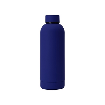 Вакуумная термобутылка "Cask" Waterline, soft touch, 500 мл, синий