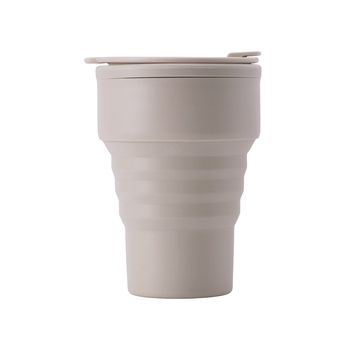 Силиконовый складной стакан "GoCup", бежевый