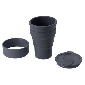 Силиконовый складной стакан "GoCup", темно-серый
