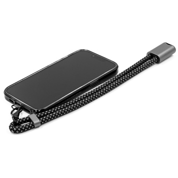 Ремешок-держатель для телефона с зарядным кабелем USB-C - USB-C «Lany Wristband Charge Eco», серый