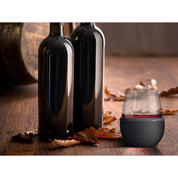 Тумблер для вина WINE KUZIE, черный
