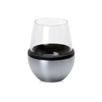 Тумблер для вина WINE KUZIE, серебристый