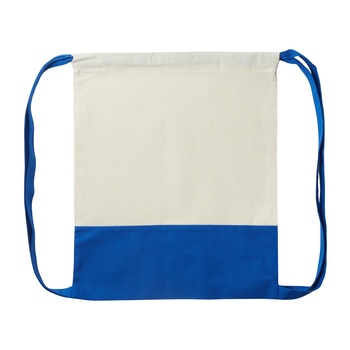 Рюкзак-мешок Cotton из хлопка 170 г, натуральный/синий