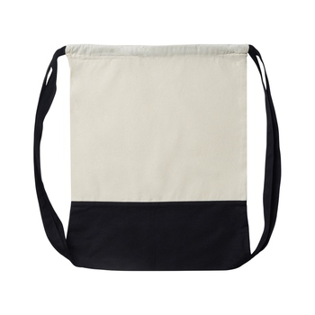 Рюкзак-мешок Cotton из хлопка 170 г, натуральный/черный