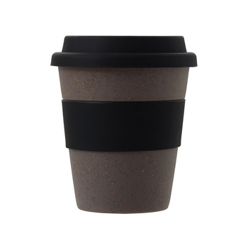 Стакан с силиконовой крышкой "Cafe", черный