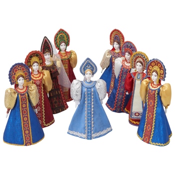 Подарочный набор: кукла фарфоровая, мед, синий