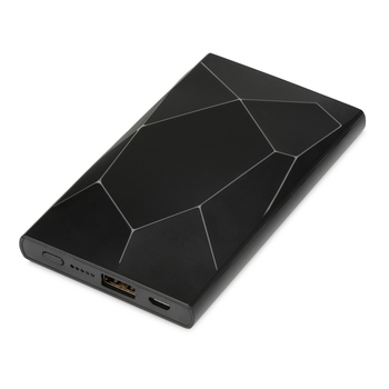 Портативное беспроводное зарядное устройство "Geo Wireless", 5000 mAh, черный