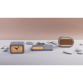 Bluetooth-колонка "Stonehenge" 5Вт с беспроводным зарядным устройством, камень/бамбук
