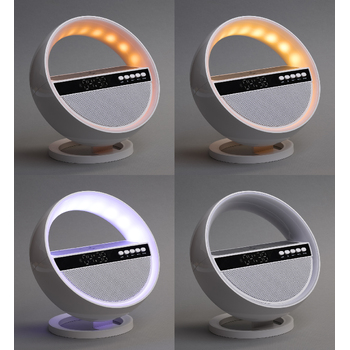 Bluetooth колонка "Smart Orb" 5Вт с беспроводным (15W) ЗУ, лампой, часами, FM радио