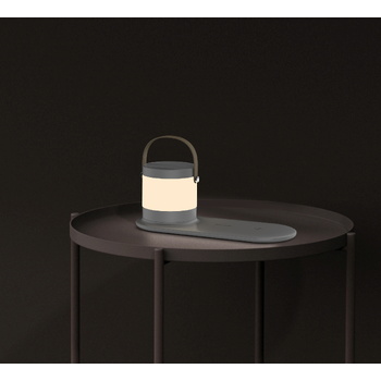 Настольная беспроводная (15W) зарядная станция "Smart Home" с bluetooth колонкой-лампой