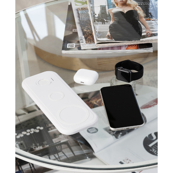 Настольная беспроводная (15W) зарядная станция "Snow Board" для смартфона, часов и наушников