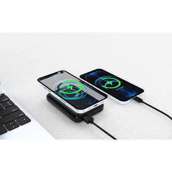 Беспроводное магнитное ЗУ "Forsage SOFTTOUCH", 8000 mAh с быстрой проводной (20W) и беспроводной (15W) зарядкой, покрытие soft touch