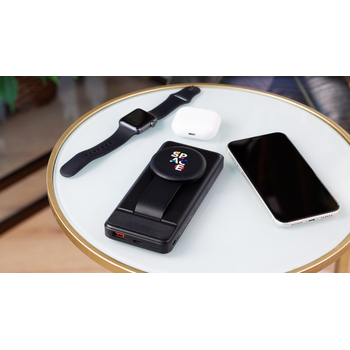 Беспроводная зарядная (20W/15W) станция-пауэрбэнк "Slider" 10000 mAh для смартфонов, наушников, часов, с подвижным зарядным блоком