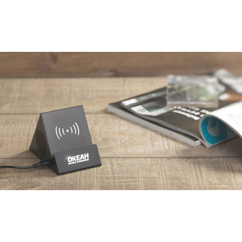Bluetooth колонка-подставка "Rock" 3Вт с беспроводным зарядным устройством и подсветкой логотипа