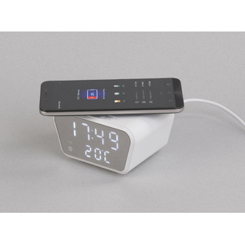 Настольные часы "Smart Clock" с беспроводным (15W) зарядным устройством, будильником и термометром