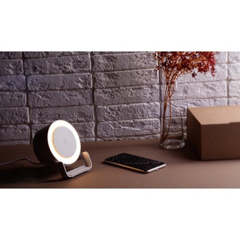Bluetooth колонка-подставка "Smart Sound" с беспроводным (10W) зарядным устройством и лампой