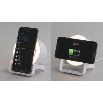 Bluetooth колонка-подставка "Smart Sound" с беспроводным (10W) зарядным устройством и лампой