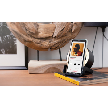 Bluetooth колонка-подставка "Smart Loud" с беспроводным (10W) зарядным устройством, лампой и подсветкой логотипа