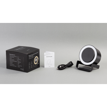 Bluetooth колонка-подставка "Smart Loud" с беспроводным (10W) зарядным устройством, лампой и подсветкой логотипа