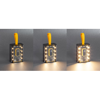 Зарядное устройство "Shine" 9000 mAh с LED-подсветкой, встроенными кабелями Type-C/Lightning/USB