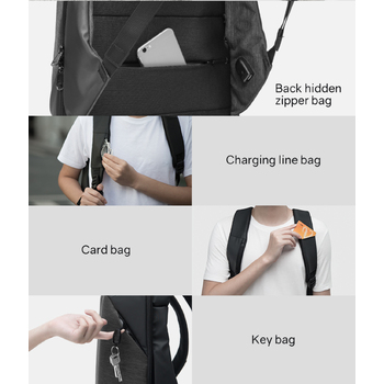 Рюкзак KORIN ClickPack 46х34х16 см, черный/серый