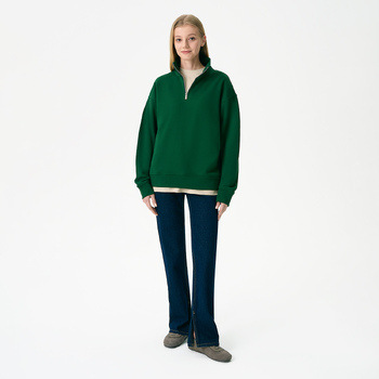 Толстовка на молнии унисекс Флоу (Flow), зеленая, размер 3XL/4XL