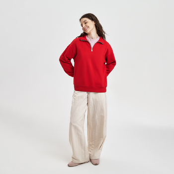 Толстовка на молнии унисекс Флоу (Flow), красная, размер XL/2XL