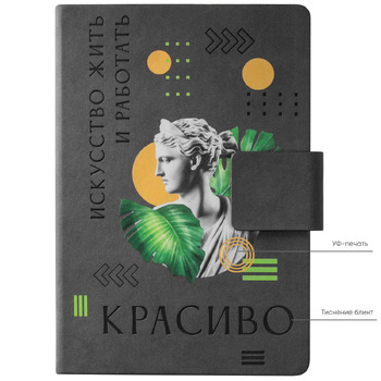 Ежедневник Риц (Ritz) недатированный, серый, твердая обложка