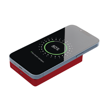 Внешний аккумулятор Атлантис Плюс PD (Atlantis PD Plus) 10000mAh с функцией беспроводной зарядки 15W, красный