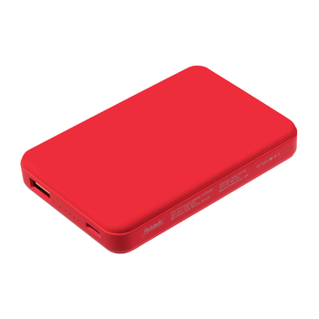 Внешний аккумулятор Ларго PD (Largo PD) 5000mAh с функцией беспроводной зарядки 15W, красный
