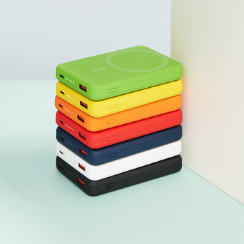 Внешний аккумулятор Ларго PD (Largo PD) 5000mAh с функцией беспроводной зарядки 15W, желтый